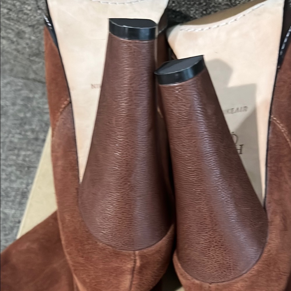 New WB Cole Haan Nola Slouch Brown Sequoia Suede Boots - Picture 5 of 15